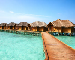 A resort on the Maldives' Gaafu Alifu Atoll: The idyllic islands are enjoying a tourism rebound, thanks in part to Russian travelers.