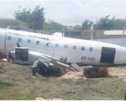 Lucky escape for 34 passengers and crew as bodged landing in Mogadishu wrecks the plane